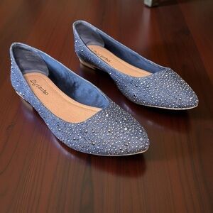 Zigs Soho Blue denim Sparkle Women's Flats, super cute in great condition SZ 8
